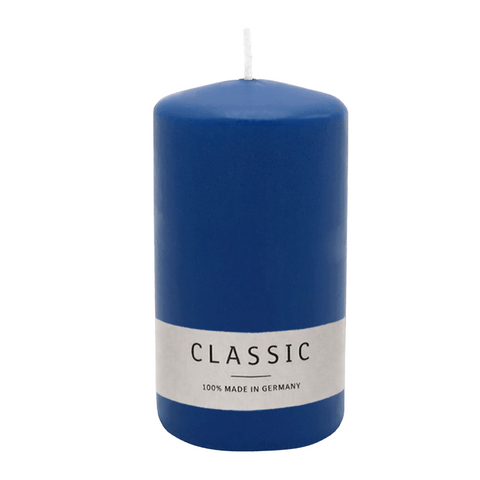 Stumpenkerze aus Paraffin, Nachtblau, WENZEL, 130/70 mm, Brenndauer ca. 47h, selbstverlöschend
