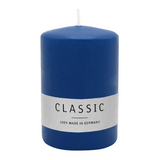 Stumpenkerze aus Paraffin, Nachtblau, WENZEL, 80/60 mm, Brenndauer ca. 22h, selbstverlöschend