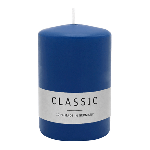 Stumpenkerze aus Paraffin, Nachtblau, WENZEL, 80/60 mm, Brenndauer ca. 22h, selbstverlöschend