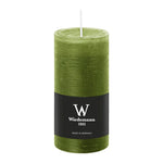 Stumpenkerze aus Paraffin, Olive, Marble Rustik, Wiedemann, 120/58 mm, Brenndauer ca. 42h, durchgefärbt