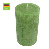 Stumpenkerze aus Paraffin, Olive, Rustic, WENZEL, 110/60 mm, Brenndauer ca. 38h, selbstverlöschend - luterna.de