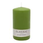 Stumpenkerze aus Paraffin, Olive, WENZEL, 100/60 mm, Brenndauer ca. 29h, selbstverlöschend