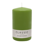 Stumpenkerze aus Paraffin, Olive, WENZEL, 100/70 mm, Brenndauer ca. 34h, selbstverlöschend