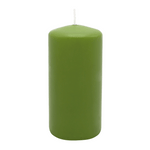Stumpenkerze aus Paraffin, Olive, WENZEL, 150/70 mm, Brenndauer ca. 56h, selbstverlöschend