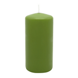 Stumpenkerze aus Paraffin, Olive, WENZEL, 150/70 mm, Brenndauer ca. 56h, selbstverlöschend