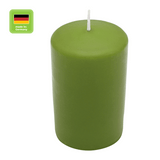 Stumpenkerze aus Paraffin, Olive, WENZEL, 150/80 mm, Brenndauer ca. 90h, selbstverlöschend - luterna.de