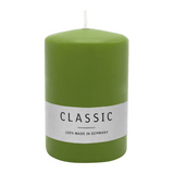 Stumpenkerze aus Paraffin, Olive, WENZEL, 80/60 mm, Brenndauer ca. 22h, selbstverlöschend