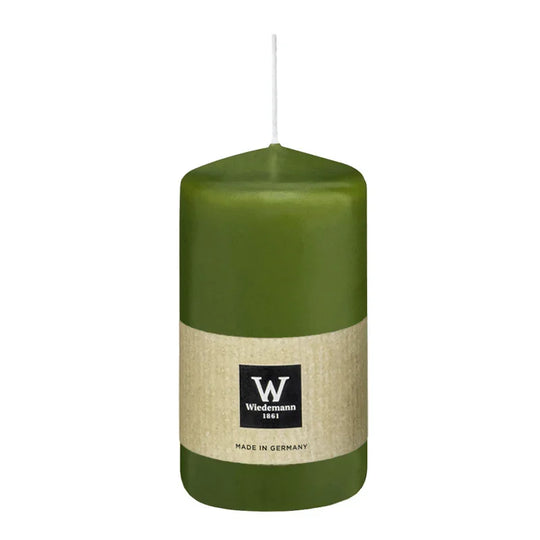 Stumpenkerze aus Paraffin, Olive, Wiedemann, 120/58 mm, Brenndauer ca. 40h