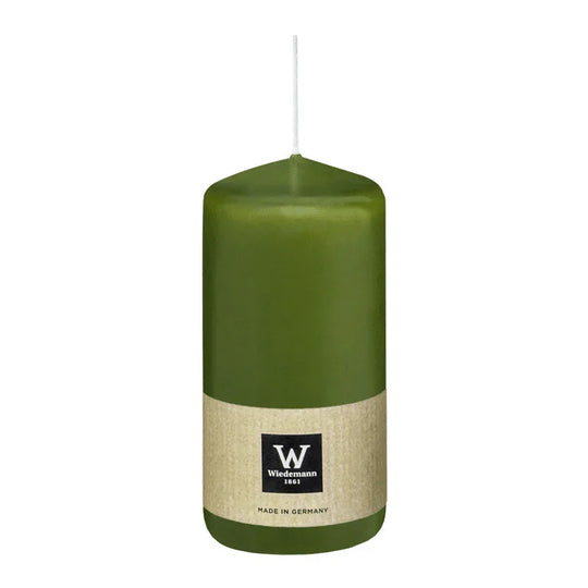 Stumpenkerze aus Paraffin, Olive, Wiedemann, 200/78 mm, Brenndauer ca. 119h