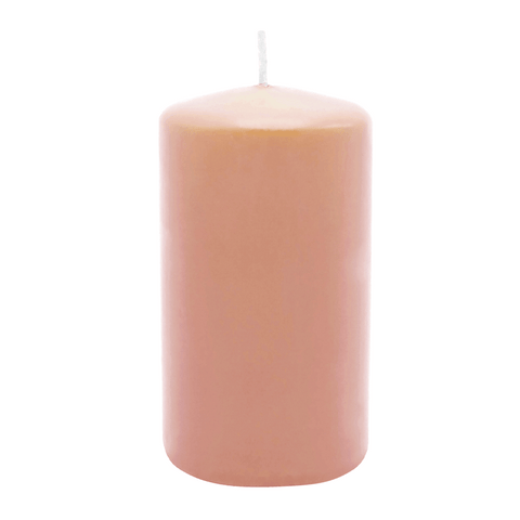 Stumpenkerze aus Paraffin, Peach, WENZEL, 100/60 mm, Brenndauer ca. 29h, selbstverlöschend