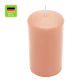 Stumpenkerze aus Paraffin, Peach, WENZEL, 100/60 mm, Brenndauer ca. 29h, selbstverlöschend