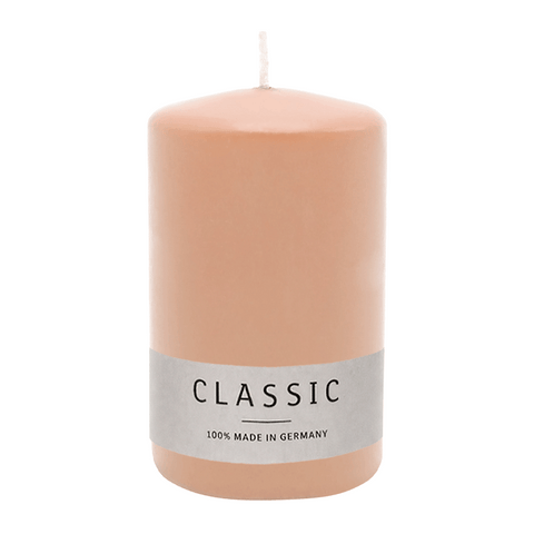 Stumpenkerze aus Paraffin, Peach, WENZEL, 100/70 mm, Brenndauer ca. 34h, selbstverlöschend