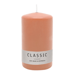 Stumpenkerze aus Paraffin, Peach, WENZEL, 120/80 mm, Brenndauer ca. 56h, selbstverlöschend