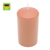 Stumpenkerze aus Paraffin, Peach, WENZEL, 120/80 mm, Brenndauer ca. 56h, selbstverlöschend