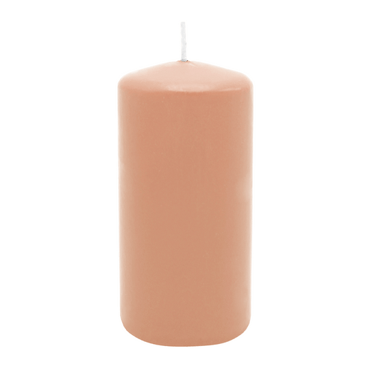 Stumpenkerze aus Paraffin, Peach, WENZEL, 150/70 mm, Brenndauer ca. 56h, selbstverlöschend