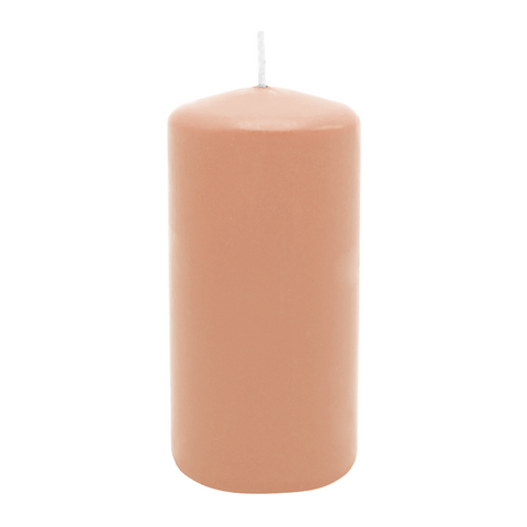 Stumpenkerze aus Paraffin, Peach, WENZEL, 150/70 mm, Brenndauer ca. 56h, selbstverlöschend
