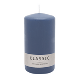 Stumpenkerze aus Paraffin, Polarblau, WENZEL, 120/60 mm, Brenndauer ca. 37h, selbstverlöschend