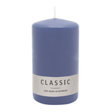 Stumpenkerze aus Paraffin, Polarblau, WENZEL, 120/80 mm, Brenndauer ca. 56h, selbstverlöschend