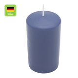 Stumpenkerze aus Paraffin, Polarblau, WENZEL, 120/80 mm, Brenndauer ca. 56h, selbstverlöschend