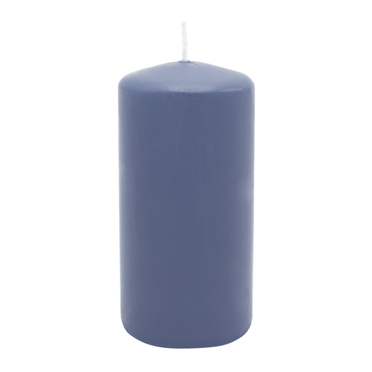 Stumpenkerze aus Paraffin, Polarblau, WENZEL, 150/70 mm, Brenndauer ca. 56h, selbstverlöschend