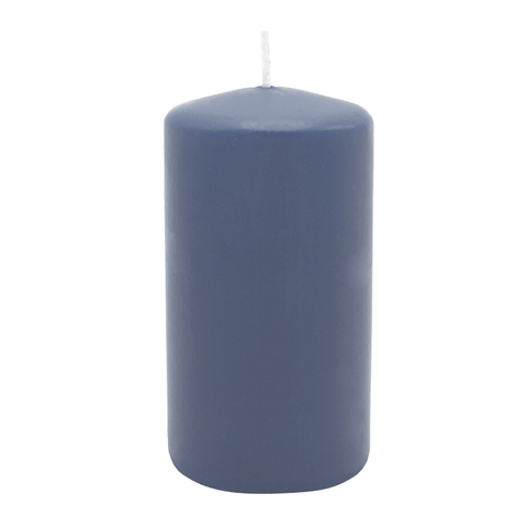 Stumpenkerze aus Paraffin, Polarblau, WENZEL, 150/80 mm, Brenndauer ca. 73h, selbstverlöschend