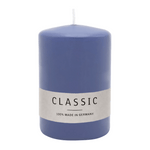 Stumpenkerze aus Paraffin, Polarblau, WENZEL, 80/60 mm, Brenndauer ca. 22h, selbstverlöschend
