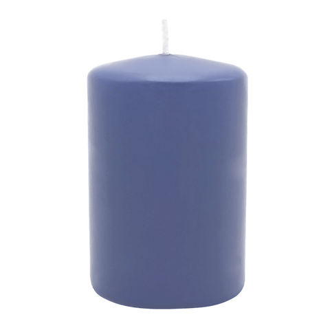 Stumpenkerze aus Paraffin, Polarblau, WENZEL, 80/60 mm, Brenndauer ca. 22h, selbstverlöschend