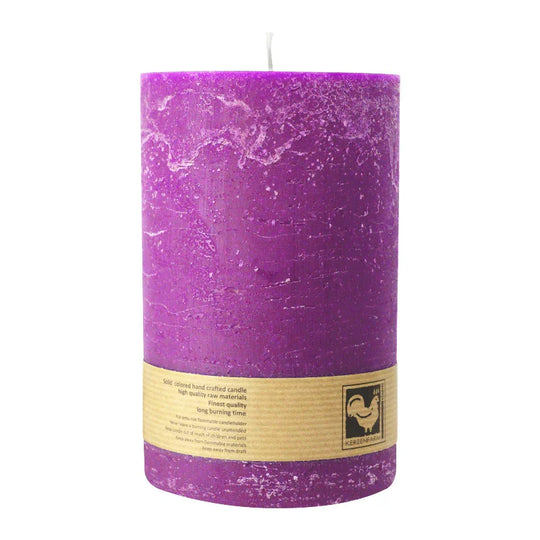 Stumpenkerze aus Paraffin, Purple, Country, 100/150 mm, KERZENFARM HAHN, Brenndauer ca. 88h