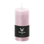 Stumpenkerze aus Paraffin, Rosé, Marble Rustik, Wiedemann, 120/58 mm, Brenndauer ca. 42h, durchgefärbt