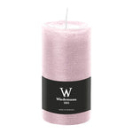 Stumpenkerze aus Paraffin, Rosé, Marble Rustik, Wiedemann, 130/68 mm, Brenndauer ca. 54h, durchgefärbt