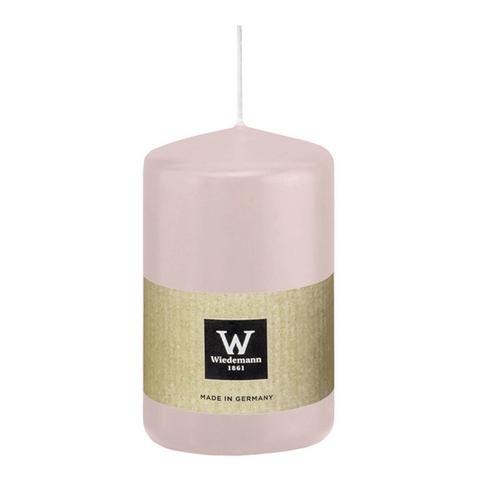 Stumpenkerze aus Paraffin, Rosé, Wiedemann, 80/58 mm, Brenndauer ca. 29h - luterna.de