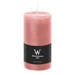 Stumpenkerze aus Paraffin, Rosenholz, Marble Rustik, Wiedemann, 130/68 mm, Brenndauer ca. 54h, durchgefärbt