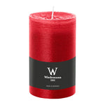 Stumpenkerze aus Paraffin, Rubin, Marble Rustik, Wiedemann, 130/78 mm, Brenndauer ca. 63h, durchgefärbt