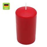 Stumpenkerze aus Paraffin, Rubin, WENZEL, 120/80 mm, Brenndauer ca. 56h, selbstverlöschend