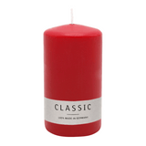 Stumpenkerze aus Paraffin, Rubin, WENZEL, 130/70 mm, Brenndauer ca. 47h, selbstverlöschend