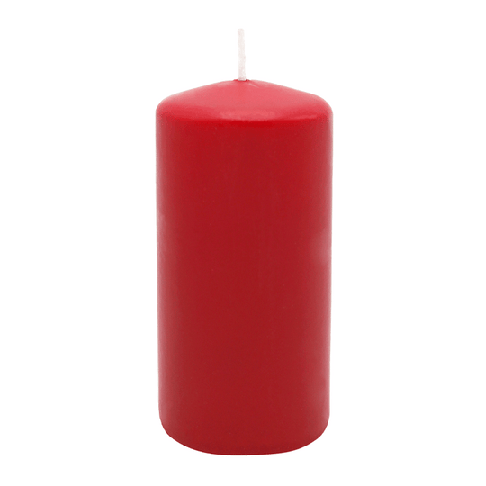 Stumpenkerze aus Paraffin, Rubin, WENZEL, 150/70 mm, Brenndauer ca. 56h, selbstverlöschend