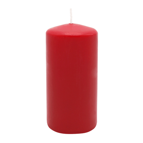 Stumpenkerze aus Paraffin, Rubin, WENZEL, 150/70 mm, Brenndauer ca. 56h, selbstverlöschend
