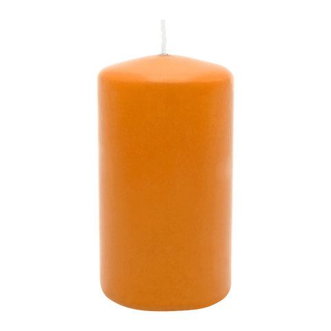 Stumpenkerze aus Paraffin, Safran, WENZEL, 100/60 mm, Brenndauer ca. 29h, selbstverlöschend