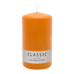 Stumpenkerze aus Paraffin, Safran, WENZEL, 100/60 mm, Brenndauer ca. 29h, selbstverlöschend