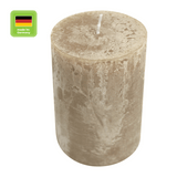 Stumpenkerze aus Paraffin, Sahara, Rustic, WENZEL, 80/70 mm, Brenndauer ca. 34h, selbstverlöschend - luterna.de