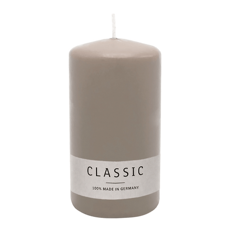 Stumpenkerze aus Paraffin, Sand, WENZEL, 150/80 mm, Brenndauer ca. 73h, selbstverlöschend