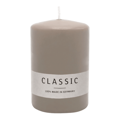 Stumpenkerze aus Paraffin, Sand, WENZEL, 80/60 mm, Brenndauer ca. 22h, selbstverlöschend