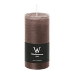 Stumpenkerze aus Paraffin, Schlamm, Marble Rustik, Wiedemann, 120/58 mm, Brenndauer ca. 42h, durchgefärbt