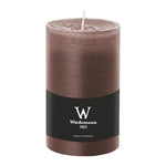 Stumpenkerze aus Paraffin, Schlamm, Marble Rustik, Wiedemann, 130/78 mm, Brenndauer ca. 63h, durchgefärbt