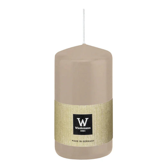 Stumpenkerze aus Paraffin, Schlamm, Wiedemann, 120/58 mm, Brenndauer ca. 40h