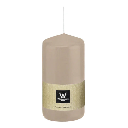 Stumpenkerze aus Paraffin, Schlamm, Wiedemann, 130/68 mm, Brenndauer ca. 52h