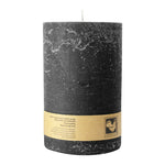Stumpenkerze aus Paraffin, Schwarz, Country, 100/150 mm, KERZENFARM HAHN, Brenndauer ca. 88h