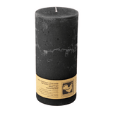 Stumpenkerze aus Paraffin, Schwarz, Country, 65/135 mm, KERZENFARM HAHN, Brenndauer ca. 54h