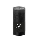 Stumpenkerze aus Paraffin, Schwarz, Marble Rustik, Wiedemann, 120/58 mm, Brenndauer ca. 42h, durchgefärbt