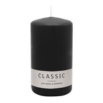 Stumpenkerze aus Paraffin, Schwarz, WENZEL, 100/60 mm, Brenndauer ca. 29h, selbstverlöschend